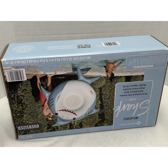 Inflatable Oversized Pool Float Smiling Shark Swimming 82.6" 176# Capacity NEW - Picture 6 of 10